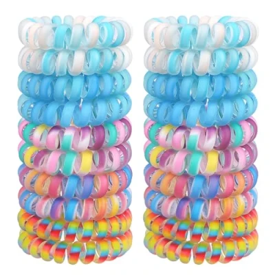 Imagen de JessLab Cintas Elásticas en Espiral Pequeñas, Pack de 20, Accesorios para el Pelo Duraderos e Impermeables, Ligas Mujeres, Sin Daño, Aptas Todo Tipo Cabello, Mezcla Color 1