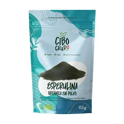 Imagen de Espirulina en Polvo Ecologica 150g. Alga Spirulina Verde Fuente de Hierro. Organica para Vegetarianos y Veganos Ideal in Batidos Bebidas. Organic Powder.