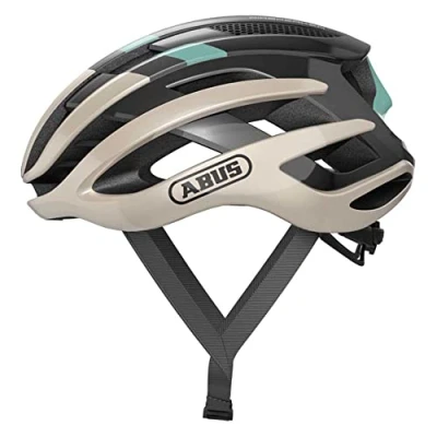Imagen de Abus AirBreaker Casco de bicicleta contrarreloj alta gama para ciclismo deportivo profesional Unisex, hombre y mujer, Oro/Turquesa (champagne gold), L (59 61 cm)