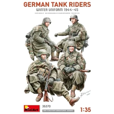 Imagen de MiniArt 35370 1:35 Fig. Soldados que viajan (4) Invierno Reproducción fiel, construcción de maquetas, kit plástico, manualidades, afición, pegar, maqueta, montaje, sin barnizar