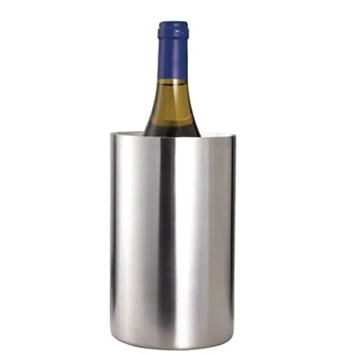 Imagen de BarCraft Enfriador aislado para una botella de vino, acero inoxidable, 12 x 19 cm