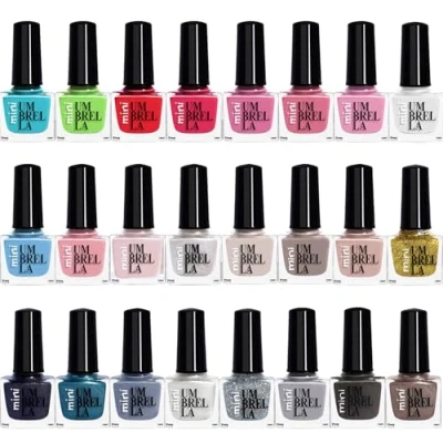 Imagen de Beauty4Britain Juego de 24 esmaltes uñas colores pastel perlados brillantes clásicos moda Hecho en la UE (Set C, Colours)