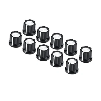 Imagen de Drfeify Perillas de Tono Volumen, 10Pcs / Set Potenciómetro Volumen Tapas para Bajo en Forma D Guitarra Eléctrica Bas