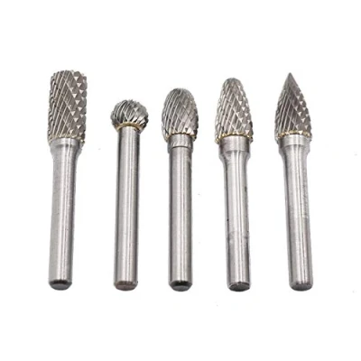 Imagen de DingGreat Fresa metal Lápices Set, 5 Piezas 6 x 10mm Escofina Taladro Bit Fresas de Carburo Rotary Archivo Tungsteno Acero Herramientas Burr para lijar archivos taladrar pulido