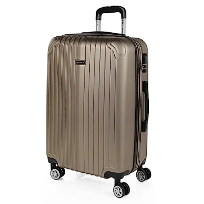 Imagen de ITACA Maleta Mediana con 4 Ruedas Giratorias para Viajes Largos Tipo Trolley Ideal como Maletas de Viaje Grandes 23 Kilos y Resistentes, Champagne