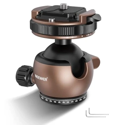 Imagen de Neewer Adaptador de Montaje Cabeza Bola trípode, Soporte trípode Perfil bajo, Bloqueo rápido con Placa QR 1/4 Pulgadas Compatible Clip cámara Captura