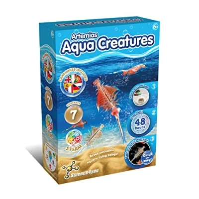 Imagen de Science4you Artemia Criaturas Acuáticas (Familia de Triops) Juguete para Niños 5 6 7 8+ Años CREA un Ecosistema Dragones Agua Animales Vivos Acuáticos con una Pecera