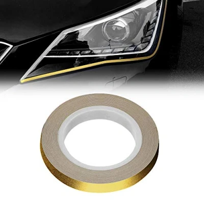 Imagen de 4R Quattroerre.it 10803 Delineador Adhesivo de Rayas para Faros Coches, Oro, 7 mm x MT