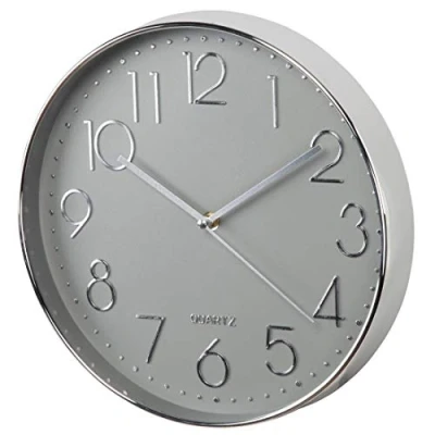Imagen de Hama Elegance Reloj De pared (AA Mignon, Gris, Plata, plástico, Vidrio, 45 mm, 495 g)