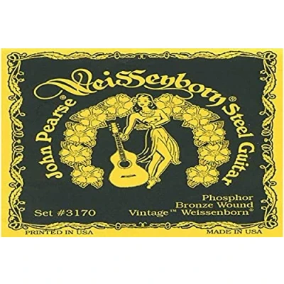 Imagen de John Pearse Strings® 3170L para guitarra de acero Weissenborn® Bronce fosforoso Vintage Luz personalizada