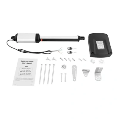 Imagen de Kit de motorización para puertas batientes, 50 W, 300 kg, motor con 2 mandos a distancia garaje, jardín, dispositivo cronometraje