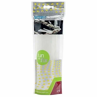 Imagen de RAPID 23499500 Pack 10 barras de cola transparente 12 mm Ø
