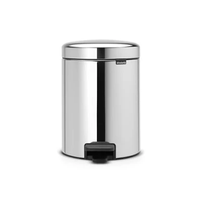 Imagen de Brabantia NewIcon Cubo de Basura Pedal 5L, Color Acero Brillante