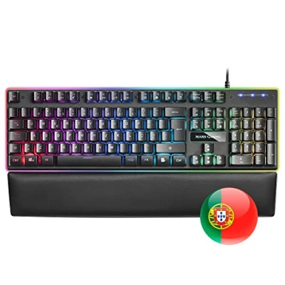 Imagen de Mars Gaming MK320, Teclado RGB H Mech, Reposamuñecas Acolchado, 13 Modos, Portugués