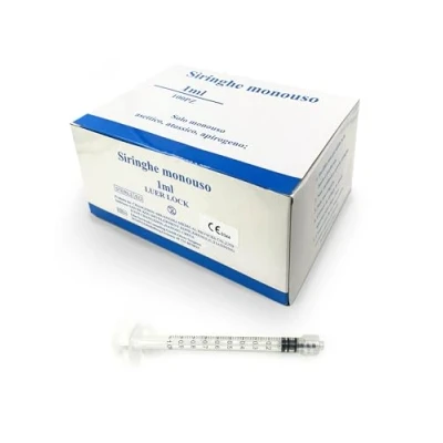 Imagen de Jeringas desechables 1 ml (100 unidades), estériles, no tóxicas, sin látex, cono Luer Lock
