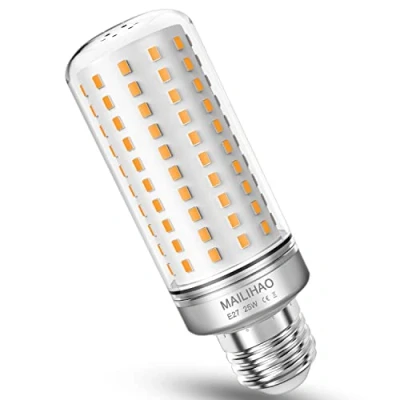 Imagen de MAILIHAO 1 unidades E27 LED maíz bombilla, 25W 3000K Blanco Cálido, 2500LM, 200W Incandescente Bombilla Equivalentes, ángulo 360, Edison tornillo bombillas, No regulable