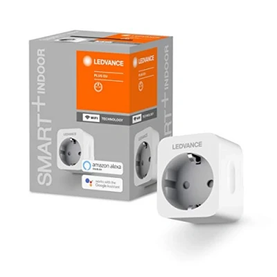 Imagen de LEDVANCE Smart + enchufe conmutable para WiFi, con medición de potencia, compatible Google y Alexa Voice Control, control a través remoto posible, paquete 1