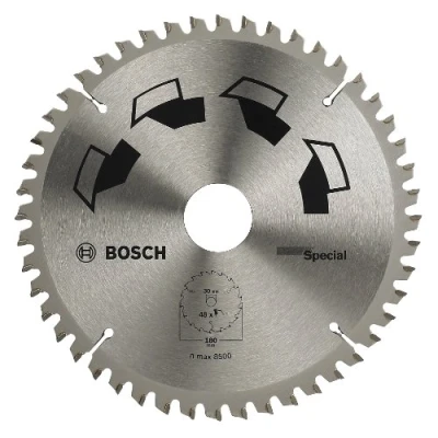 Imagen de Bosch 1x Hoja de Sierra Circular Special (para Madera, Metales no Ferrosos, Plásticos, Ø 180 x 2.5/1.8 30/20 mm, 48 Dientes, FT, con Anillo Reducción 20 Accesorios Sierras Circulares)