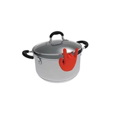 Imagen de Winkee Rocks Soporte de Cucharón Rock Hand Reposacucharas Silicona Espátula, y Reposatapas para tu Cocina
