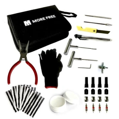 Imagen de Kit Reparación de Neumáticos,Kit Repara Pinchazos Pequeño Herramienta para Neumaticos Juego 59 Piezas Motocicleta, Bicicletas,Coche Etc