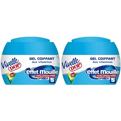 Imagen de Vivelle Dop Gel para el cabello en los Vitamines efecto mojado Force 5 hombre 150 ml juego de 2