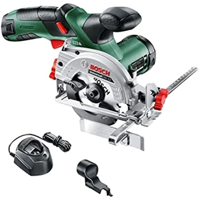 Imagen de Bosch sierra circular de batería UniversalCirc 12 (12 V, Power for all, Hoja para madera, Adaptador aspirar, Tope paralelo, 2,0 Ah, Caja cartón)