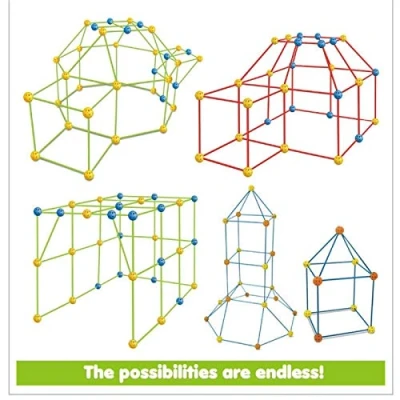 Imagen de TLHWIN Kids Fort Building Kits Juego de Juguetes educativos aprendizaje para interiores y exteriores fabricación bricolaje construcción Regalo cumpleaños (157PCS)