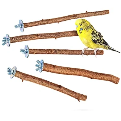 Imagen de 5 Perchas Madera pájaros, Palos para Jaula Accesorios pajaros Importante Juguetes agapornis ninfas periquitos