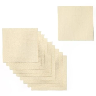 Imagen de Springboard 10808 Binca cuadrados naturales color crema (paquete de 10) tela punto cruz 6 unidades, 100% algodón, 15 x cm