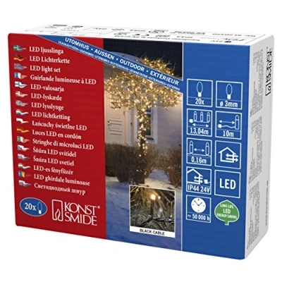 Imagen de Konstsmide 3609 800 LED Luz Cadena, plástico, color negro