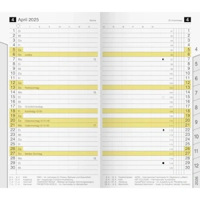 Imagen de rido/idé Calendario mensual de repuesto modelo M Planer (2025), 2 páginas = 1 mes, A6, 32 páginas, color blanco
