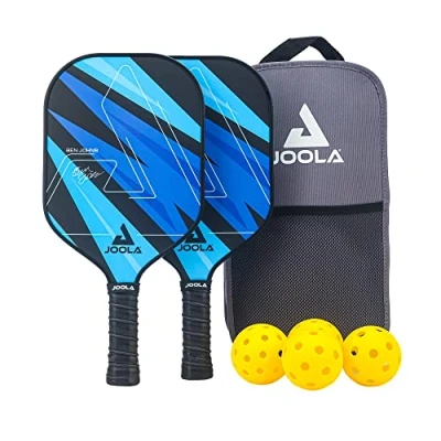 Imagen de JOOLA Set de Pickleball Blue Lightning Incluye 2 Palas, 4 Pelotas y Bolsa, Ideal para Jugadores Recreativos, Ben Johns, 7 Piezas
