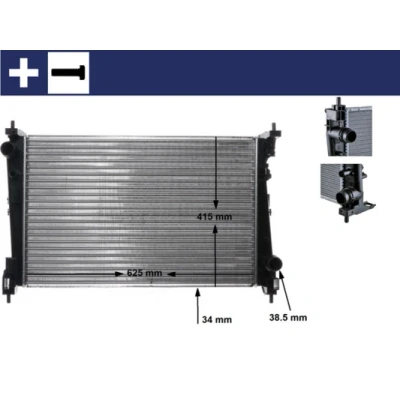 Imagen de MAHLE ORIGINAL CR 1112 000S Radiador, refrigeración del motor OPEL: Corsa B Hatchback, D FIAT: Grande Punto BRAVO 2