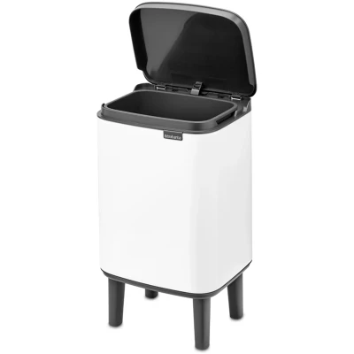 Imagen de Brabantia Cubo de basura Bo Hi 4 L con tapa cierre suave, interior extraíble y asa transporte Adecuado para baño, dormitorio oficina en casa White