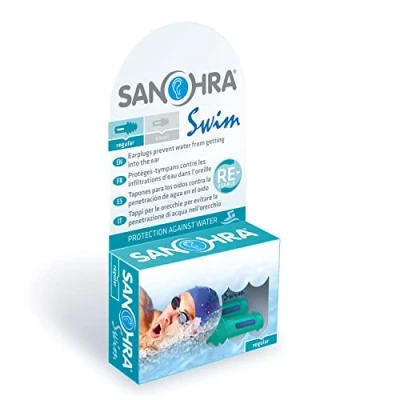 Imagen de SANOHRA swim tapones para los oídos impermeables nadar reutilizables 1 par adultos (GB/F/ES/IT) (regular)