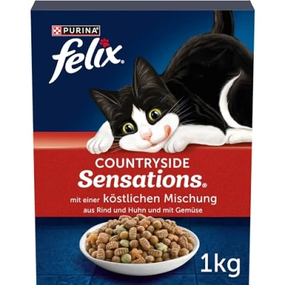 Imagen de FELIX Countryside Sensations Comida Seca para Gatos, con Carne de Res y Pollo, 1 Unidad (1 x kg)