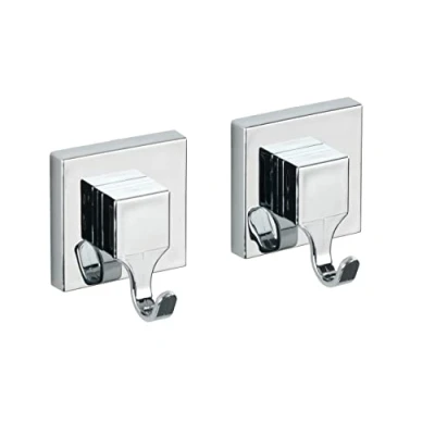 Imagen de WENKO Vacuum Loc® Percha Redondo 2 uds. Juego de Unidades, Gancho para Toallas, Perchero, fijación sin taladrar Cromo