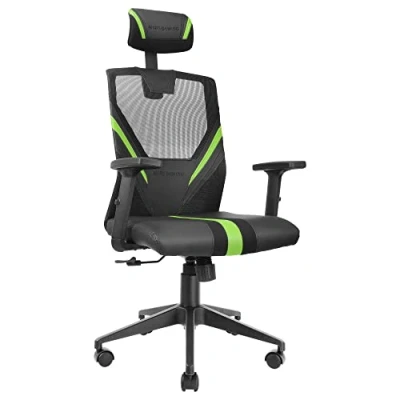 Imagen de Mars Gaming MGC ERGO Verde, Silla Ergonómica, Malla Transpirable, Soporte Ajustable Cervical + Lumbar Reposabrazos