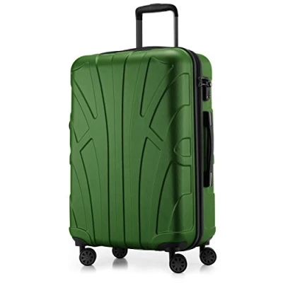 Imagen de Suitline Maleta rígida, Equipaje de Viaje, TSA, 66 cm, Aprox. 58 litros, 100% ABS Mate, Verde