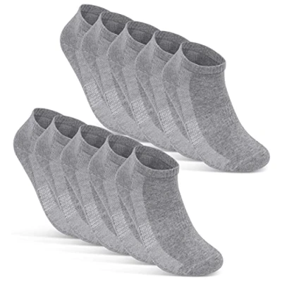 Imagen de sockenkauf24 10 Pares de Calcetines Cortos Hombre Mujer Tobilleros Transpirables con Malla Algodón 16510 (39 42 Gris)