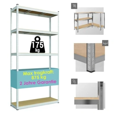Imagen de SMART REGALY estantería para cargas pesadas Estante 50 cm de profundidad Número estantes: 5 200 x 90 Capacidad carga los 175 kg