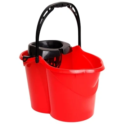 Imagen de MAYA Cubo Ovalado con Escurridor de 15L. Asa Ergonómica. Gris. Fabricado en PPL. Amplia Variedad Colores. (Rojo)