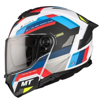 Imagen de MT Helmets Casco Modular Atom 2 Bast A0 Blanco Perlado 22.06 con Gafas Solar Unisex Homologacion P/J (L 59/60)