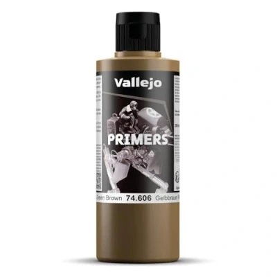 Imagen de Vallejo Surface Primer Color Imprimación Acrílica Gelbbraun RAL8000 200 Ml. de Acabado Mate para Aerógrafo Secado Rápido y Gran Adherencia Figuras Maquetas