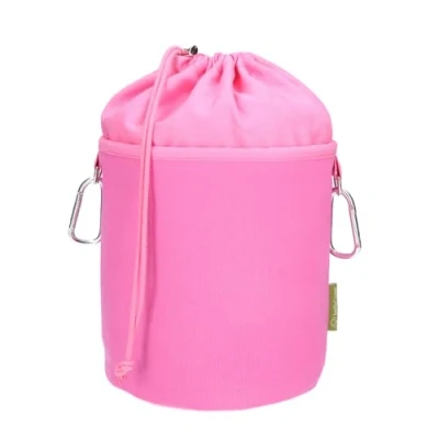 Imagen de trendfinding Bolsa para pinzas de la ropa lona con 2 mosquetones 200 pinzas, extra grande y estable, Rosa rosa,
