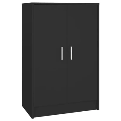Imagen de vidaXL Mueble Zapatero Organizador de Zapatos Armario Pasillo Almacenaje Taburete Puf Caja Banco Estantería Madera Contrachapada Negro 60x35x92 cm