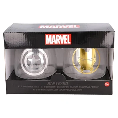 Imagen de Stor Juego de 2 Vasos Agua Cristal 510 ml Los Vengadores Marvel