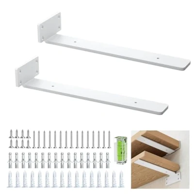 Imagen de Soportes Para Estantes Flotantes Resistentes De 5 Mm Espesor Metal Soporte Estante RÚstico Paquete 2 (12 Pulgadas / 30 Cm)