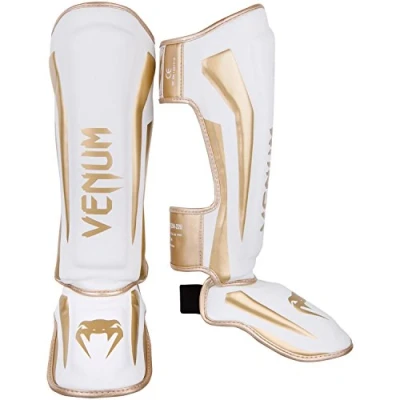 Imagen de Venum Elite Espinilleras, Unisex adulto, Blanco / Dorado, XL