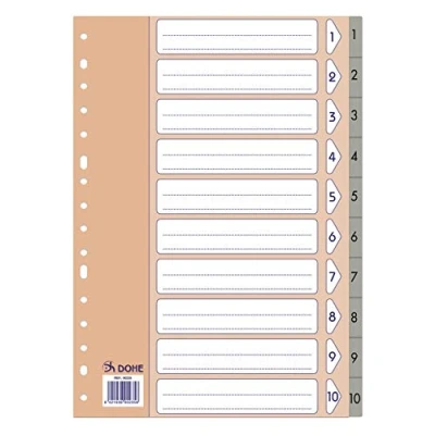 Imagen de Dohe Basic Índice folio, 1 al 10, color gris